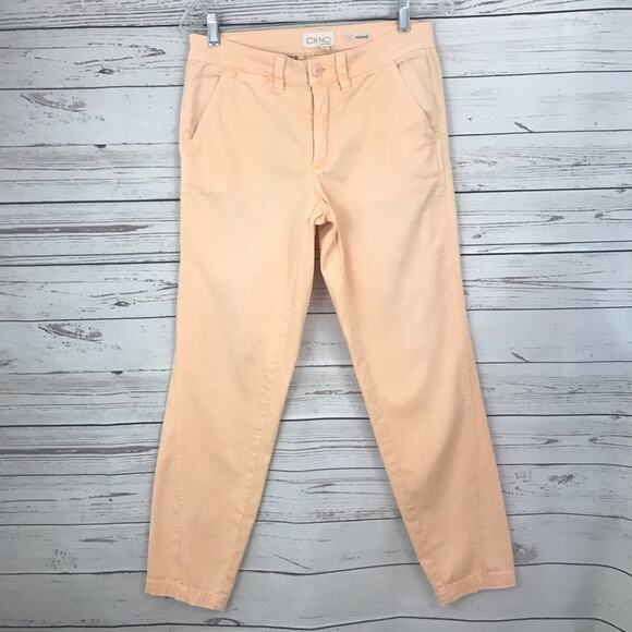 Anthropologie Relaxed Chino Pants In Peach Sz 27 Relaxed - Picture 5 of 10